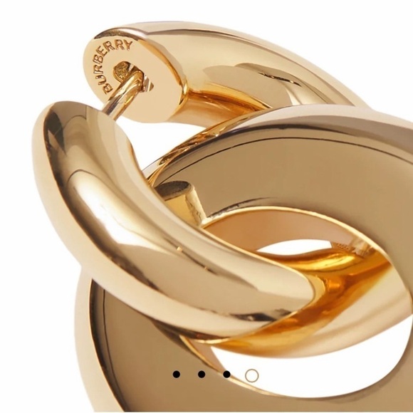 NWT BURBERRY Gold-plated cut-out earrings - Picture 5 of 8